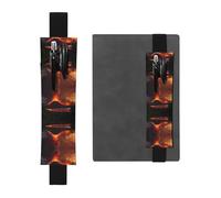 LLKGOT Portapenne in pelle con stampa vulcano Kilauea in eruzione per diari, diari, agende, cinturino regolabile