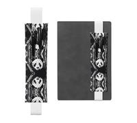 LLKGOT Portapenne in pelle segnalibro Panda disegno bianco e nero stampa per riviste con copertina rigida, diari, agende, custodia con cinturino regolabile