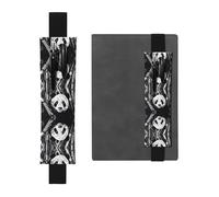 LLKGOT Portapenne in pelle segnalibro Panda disegno bianco e nero stampa per riviste con copertina rigida, diari, agende, custodia con cinturino regolabile