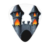 LLKGOT Pumpkin Castle Picture - Plettro per chitarra, 12 pezzi, con tre combinazioni di plettri di spessore, adatto per basso e ukulele