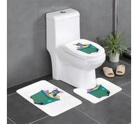 LLKGOT Set di 3 tappeti da bagno con stampa con cassonetto, con stampa di topi e glitch, antiscivolo, facili da pulire e mantenere, bloccano l'umidità e durevoli