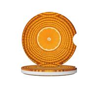 LLKGOT Sottobicchieri arancioni dell'automobile del modello del ritaglio 2 cuscinetti ceramici assorbenti anti slittamento della bevanda, decorazioni dell'automobile