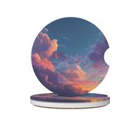 LLKGOT Sottobicchieri colorati dell'automobile del modello 2 cuscinetti ceramici assorbenti della bevanda di slittamento dell'anti