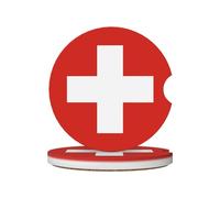 LLKGOT Sottobicchieri per auto con motivo bandiera svizzera, 2 assorbenti in ceramica antiscivolo, decorazioni per auto