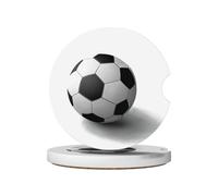 LLKGOT Sottobicchieri per auto con motivo partita di calcio, 2 assorbenti in ceramica antiscivolo, decorazioni per auto