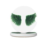LLKGOT Sottobicchieri per auto, motivo ali della pace, 2 assorbenti in ceramica antiscivolo, decorazioni per auto