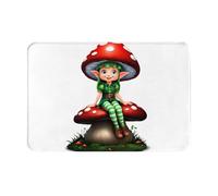 LLKGOT Tappetino antiscivolo con motivo a funghi giganti, per interni ed esterni, adatto per ingressi di camera da letto e bagno, 40,6 x 61 cm