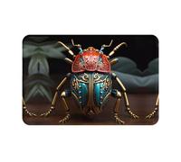LLKGOT Tappetino antiscivolo con motivo a scarabeo colorato per interni ed esterni, adatto per ingressi camera da letto e bagno, 40,6 x 61 cm