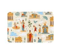 LLKGOT Tappetino antiscivolo con motivo architettura egiziana, per interni ed esterni, adatto per ingressi di camera da letto e bagno, 40,6 x 61 cm
