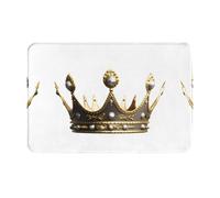 LLKGOT Tappetino antiscivolo con motivo corona del re per interni ed esterni, adatto per ingressi di camera da letto e bagno, 40,6 x 61 cm
