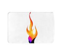 LLKGOT Tappetino antiscivolo con motivo fiamme danzanti per interni ed esterni, adatto per ingressi di camera da letto e bagno, 40,6 x 61 cm
