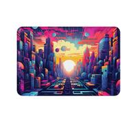 LLKGOT Tappetino antiscivolo Magnifico motivo città per interni ed esterni, adatto per ingressi camera da letto e bagno, 40,6 x 61 cm
