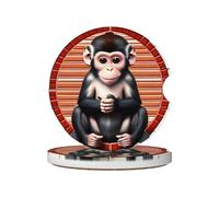 LLKGOT The Silent Monkey - Sottobicchieri per auto, 2 assorbenti in ceramica antiscivolo, decorazioni per auto