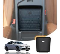LLKUANG Bracciolo Scatola di Immagazzinaggio per Alfa Romeo Giulia 2017 2018 Vassoio Nero con tappetino antiscivolo Guanto Telefono Box