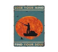 LLLDHGCBSS Targa in metallo con scritta in lingua inglese "Lose Your Mind Find Your Soul", stile vintage, decorazione da parete, per cucina, casa, garage, 40,6 x 30,5 cm