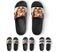 LLLGSH Personalizza Le tue Pantofole - Pantofole Personalizzate con Foto Testo - Pantofole da Camera Personalizzate per Uomo e Donna - Sandali da Spiaggia Personalizzati Scarpe da Doccia
