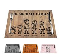 LLLGSH Tovagliette familiari Personalizzate - Realizza tovagliette Personalizzate per 6 Membri della Famiglia - Tovagliette con Le tue Foto e Testo - Lavabile - 40x30 cm