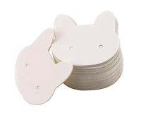 LLLmhuaa 50 pezzi di carte di visualizzazione di carta per orecchini a forma di testa di animale 3,5 x 3,5 cm porta orecchini a perno porta gioielli fatti a mano accessori display card, Misura unica