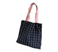 LLLmhuaa Borsa a tracolla versatile con motivo borsa in tela borsa per la spesa un must have per borsa a tracolla in tela piccola, Griglia nera, One Size