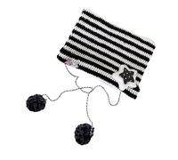 LLLmhuaa Cappello unisex a righe con orecchie di gattino in maglia Y2K Party Photo Props Hot Girl carino Slouchy Knitting Crochet Hat