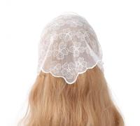 LLLmhuaa Elegante Fascia per Capelli a Triangolo con Fiori in Pizzo da Donna, Anti-Sole, in Pizzo, per Ragazze Dolci, in Campeggio, per scattare Foto