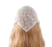 LLLmhuaa Elegante Fascia per Capelli a Triangolo con Fiori in Pizzo da Donna, Anti-Sole, in Pizzo, per Ragazze Dolci, in Campeggio, per scattare Foto