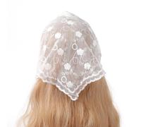 LLLmhuaa Elegante Fascia per Capelli a Triangolo con Fiori in Pizzo da Donna, Anti-Sole, in Pizzo, per Ragazze Dolci, in Campeggio, per scattare Foto