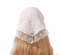 LLLmhuaa Elegante Fascia per Capelli a Triangolo con Fiori in Pizzo da Donna, Anti-Sole, in Pizzo, per Ragazze Dolci, in Campeggio, per scattare Foto