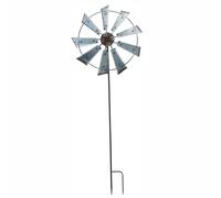 LLLmhuaa Ferro battuto rotante mulino a vento in metallo Wind Spinner paesaggio ornamento per cortile esterno cortile girandola decorazione rotante decorazioni di nozze mulino a vento