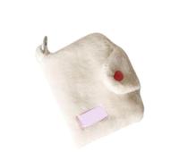 LLLmhuaa Robusto portamonete in peluche, design morbido e portatile, comodo per l'uso quotidiano, accessorio per donne e ragazze alla moda, bianco, 10x11cm/3.94x4.13inch