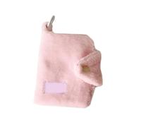 LLLmhuaa Robusto portamonete in peluche, design morbido e portatile, comodo per l'uso quotidiano, accessorio per donne e ragazze alla moda, rosa, 10x11cm/3.94x4.13inch
