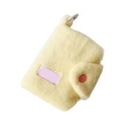 LLLmhuaa Robusto portamonete in peluche, design morbido e portatile, comodo per l'uso quotidiano, accessorio per donne e ragazze alla moda, Giallo, 10x11cm/3.94x4.13inch
