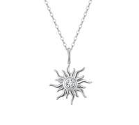 Lllunimon 14K Oro Placcato Girasole Collana per Le Donne Cubic Zirconia Oro Pendente Collana per Le Donne Sunshine Flowers Collana Gioielli Regalo per Mamma Fidanzata,Argento