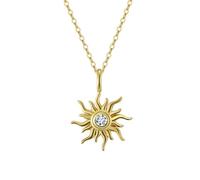Lllunimon 14K Oro Placcato Girasole Collana per Le Donne Cubic Zirconia Oro Pendente Collana per Le Donne Sunshine Flowers Collana Gioielli Regalo per Mamma Fidanzata,D'oro