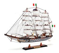 Lllunimon 65 Cm Amerigo Vespucci Modello Ship Modello in Legno Barca A Vela in Legno Nautical Wood Collection Regalo Perfetto