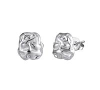 Lllunimon 925 Sterling Silver Geometrico Rettangolo Orecchini in Oro Orecchini Irregolari Martellati Chunky Statement Square Orecchini per Le Donne Gioielli Alla Moda Regalo,Argento