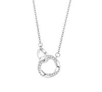 Lllunimon 999 Sterling Silver ad incastro zircone ciondolo collana per le donne Squisito cerchio collana gioielli per le donne