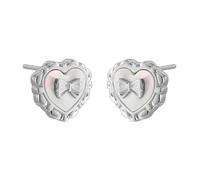 Lllunimon Amore madre conchiglia S925 orecchini in argento sterling, dettagli fiocco, accessori dolci, stile di moda minimalista Regali da indossare tutti i giorni per lei