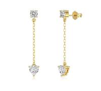 Lllunimon Amore nappa orecchini in argento sterling 925 ciondolo zirconi elegante stile di personalità Regali da indossare tutti i giorni per lei,D'oro