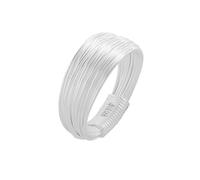 Lllunimon Ampio anello in argento sterling S925 stratificato multistrato accessorio minimalista della costa greca per l'uso quotidiano Un regalo per lei,Size 17