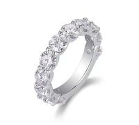 Lllunimon Anelli di moissanite, fascia ad anello impilabile eternity in argento sterling, fedi nuziali di fidanzamento promessa per le donne banda nuziale in moissanite,8