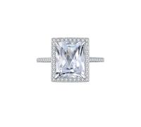 Lllunimon Anelli di zirconi colorati Pietre preziose di ispirazione vintage Anelli da donna in argento sterling 925 gioielli da sposa regali per gli amanti della moda,Bianca,Size 5