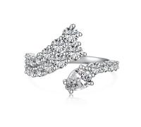 Lllunimon Anello Aperto Regolabile in Zirconia Cubica Elegante per Donne in Argento Sterling S925, Anelli Promessa Impilabili per Donne, Amore Infinito Per Sempre