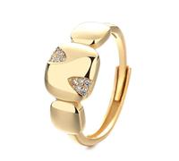 Lllunimon Anello concavo geometrico in argento S925 Gioielli con diamanti a punti squisiti Stile elegante e semplice Regali da indossare tutti i giorni per lei,D'oro