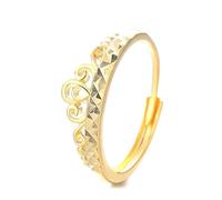 Lllunimon Anello corona in argento S925 placcato in oro Gioielli di ispirazione reale francese Elegante forma minimalista Regali da indossare tutti i giorni per lei,D'oro