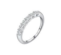 Lllunimon Anello da donna in argento sterling 925 Anello con diamanti senza tempo Elegante anello multi-pietra braccio Gioielli da sposa Impostazione scintillante Indossare tutti i giorni,Size 5