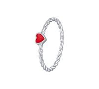 Lllunimon Anello da donna in argento sterling 925 anello smaltato a cuore gioielli alla moda e colorati da indossare tutti i giorni Regalo per lei,Rosso,Size 6
