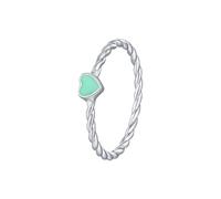 Lllunimon Anello da donna in argento sterling 925 anello smaltato a cuore gioielli alla moda e colorati da indossare tutti i giorni Regalo per lei,Verde,Size 9
