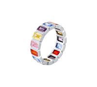 Lllunimon Anello d'amore turchese trifoglio d'argento S925 da donna porta buona fortuna anello di gioielli da indossare ogni giorno regalo,A,Size 9