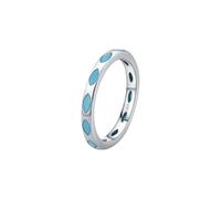 Lllunimon Anello d'amore turchese trifoglio d'argento S925 da donna porta buona fortuna anello di gioielli da indossare ogni giorno regalo,C,Size 5